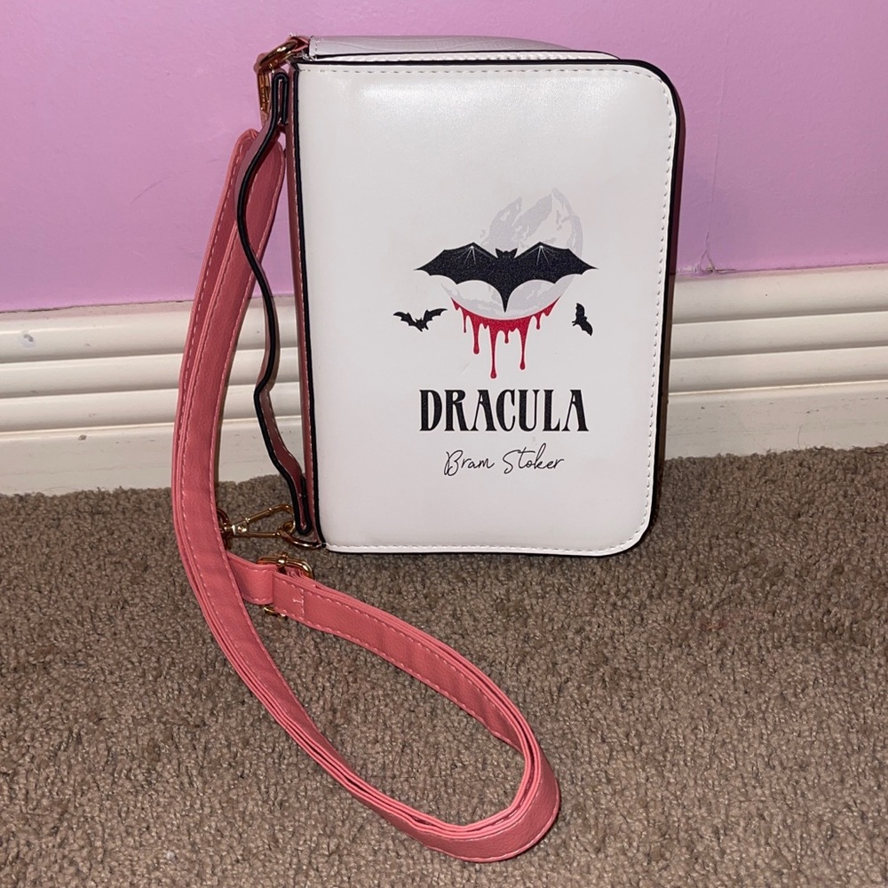 Dracula Themed White and Pink Women's Bag